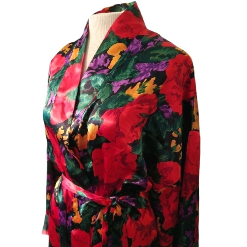 Vintage Victoria's Secret Gold Label Floral Robe Size Large See - Picture 3 of 8